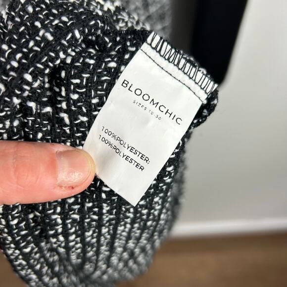 NEW BloomChic Black White Tweed Modest Midi Dress Women’s Plus Size 18/20 - Picture 6 of 8